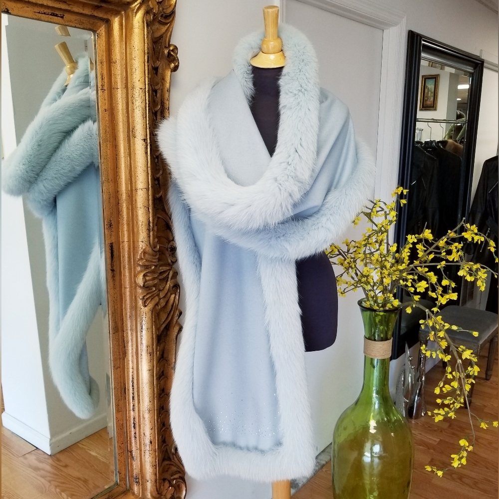 $1389 Cape with Real Fox & Rhinestones